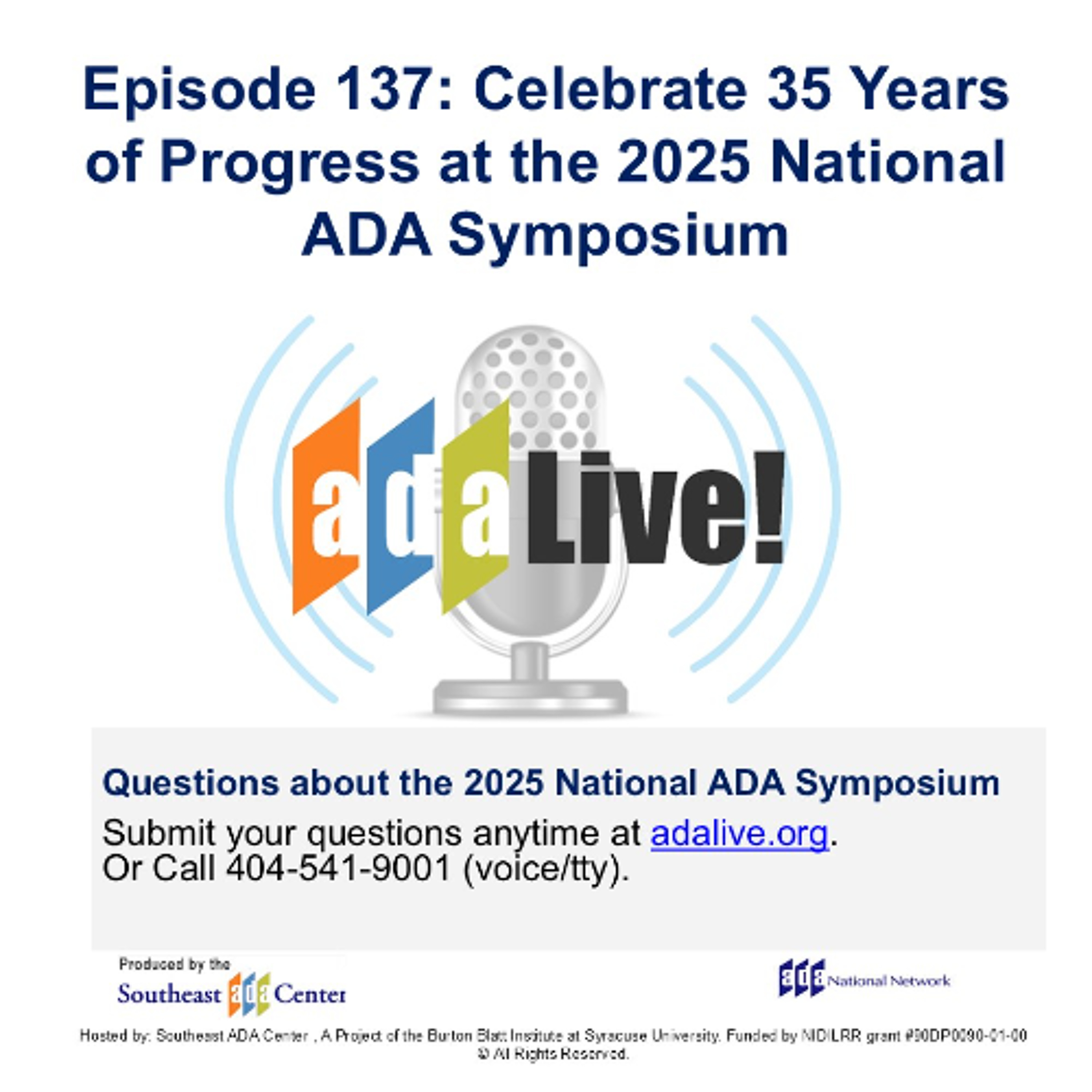 Episode 137: Celebrate 35 Years of Progress at the 2025 National ADA Symposium episode artwork
