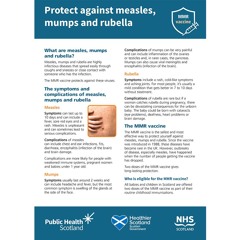 MMR vaccine. Protect against measles, mumps and rubella
