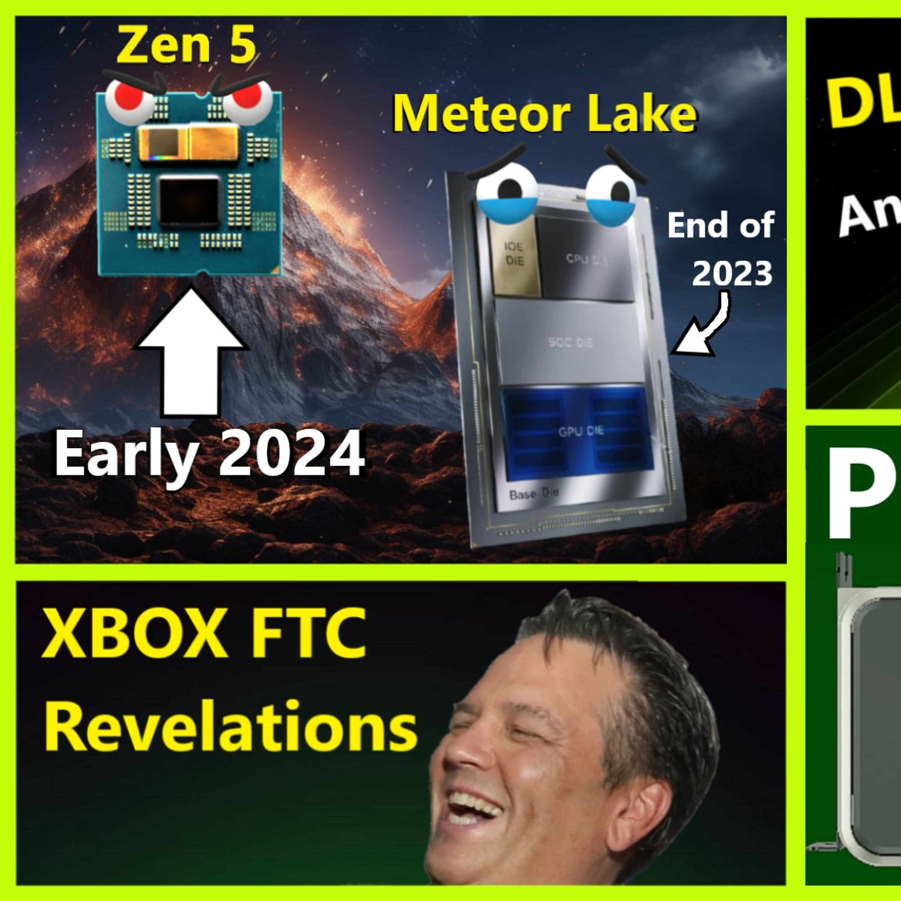 cover of episode 224. Intel Meteor Lake vs AMD Zen 5, DLSS 3.5 Reviews, Nvidia Price Drops, XBOX FTC