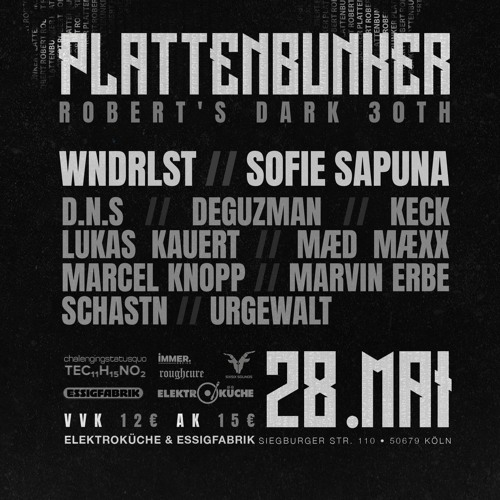 Marcel Knopp @ PLATTENBUNKER pres. Roberts Dark 30th Elektroküche, Köln (29.05.22)