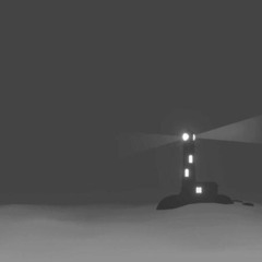 by the light
