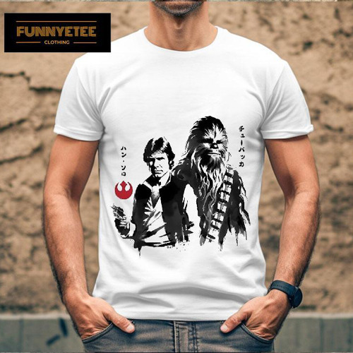 Han Solo And Chewbacca In Japanese Sumi E Style Shirt