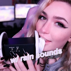 slow gentle ear licking, ear eating and kisses with rain sounds Pt.12