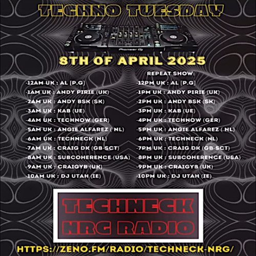 Techno Tuesday - Techneck NRG Radio 08.04.25