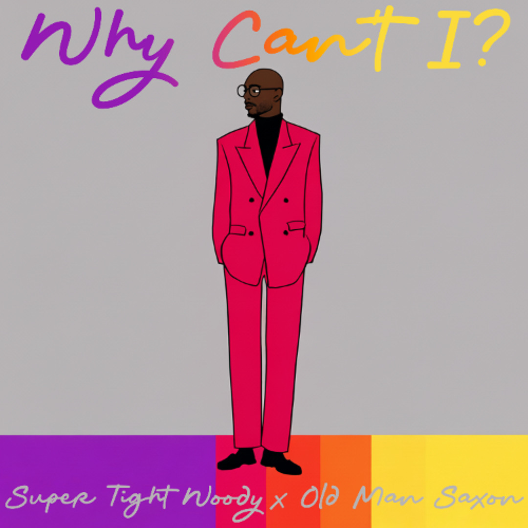 Why Can't I? album cover — illustrated man in pink suit