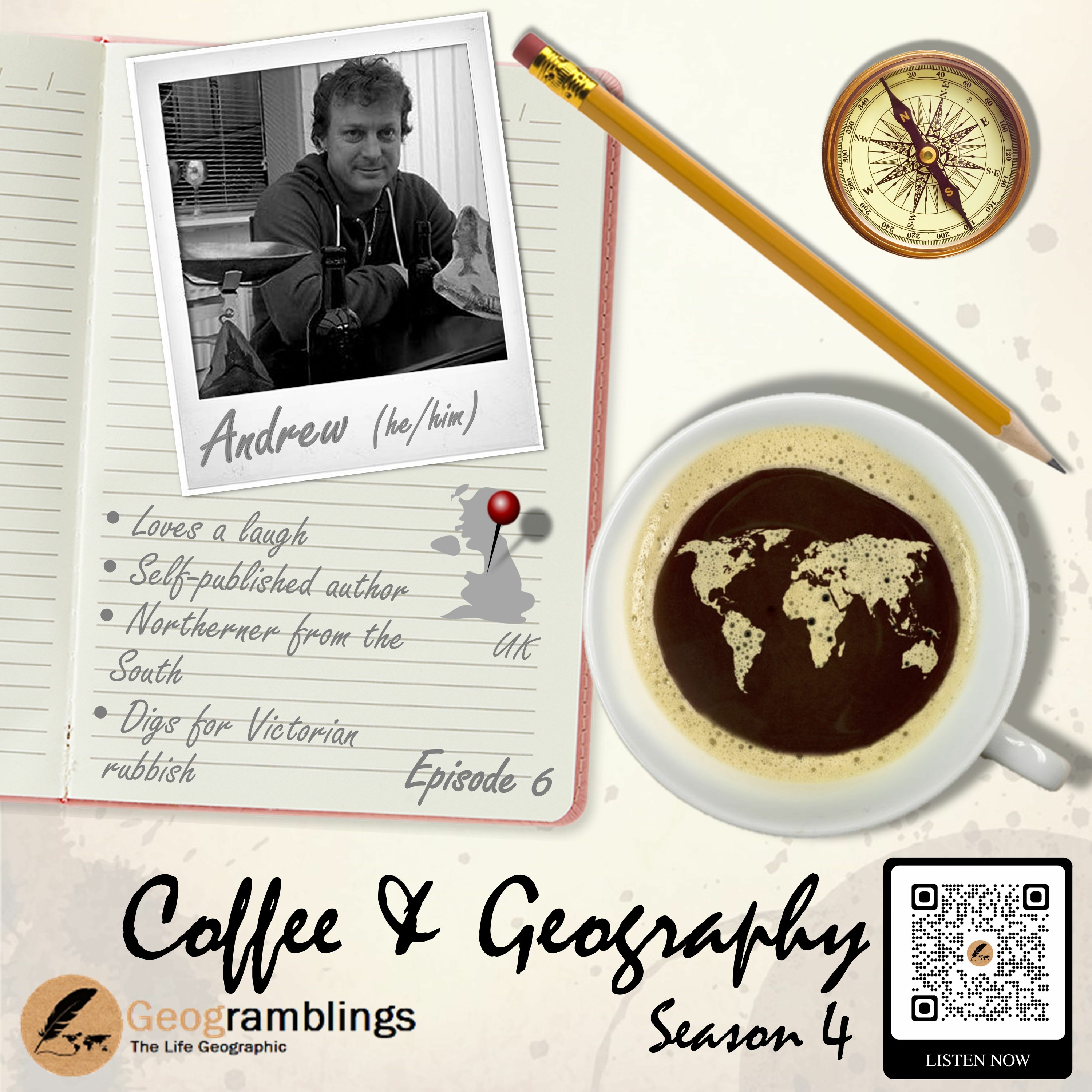 Coffee & Geography 4x06 Andrew Caine (UK) Marine bio books, digging up victorian trinkets, and more
