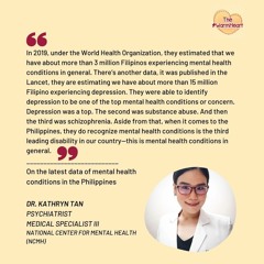 WARMHEART – LONELINESS AS A GLOBAL HEALTH CONCERN WITH NCMH MEDICAL SPECIALIST III DR. KATHRYN TAN