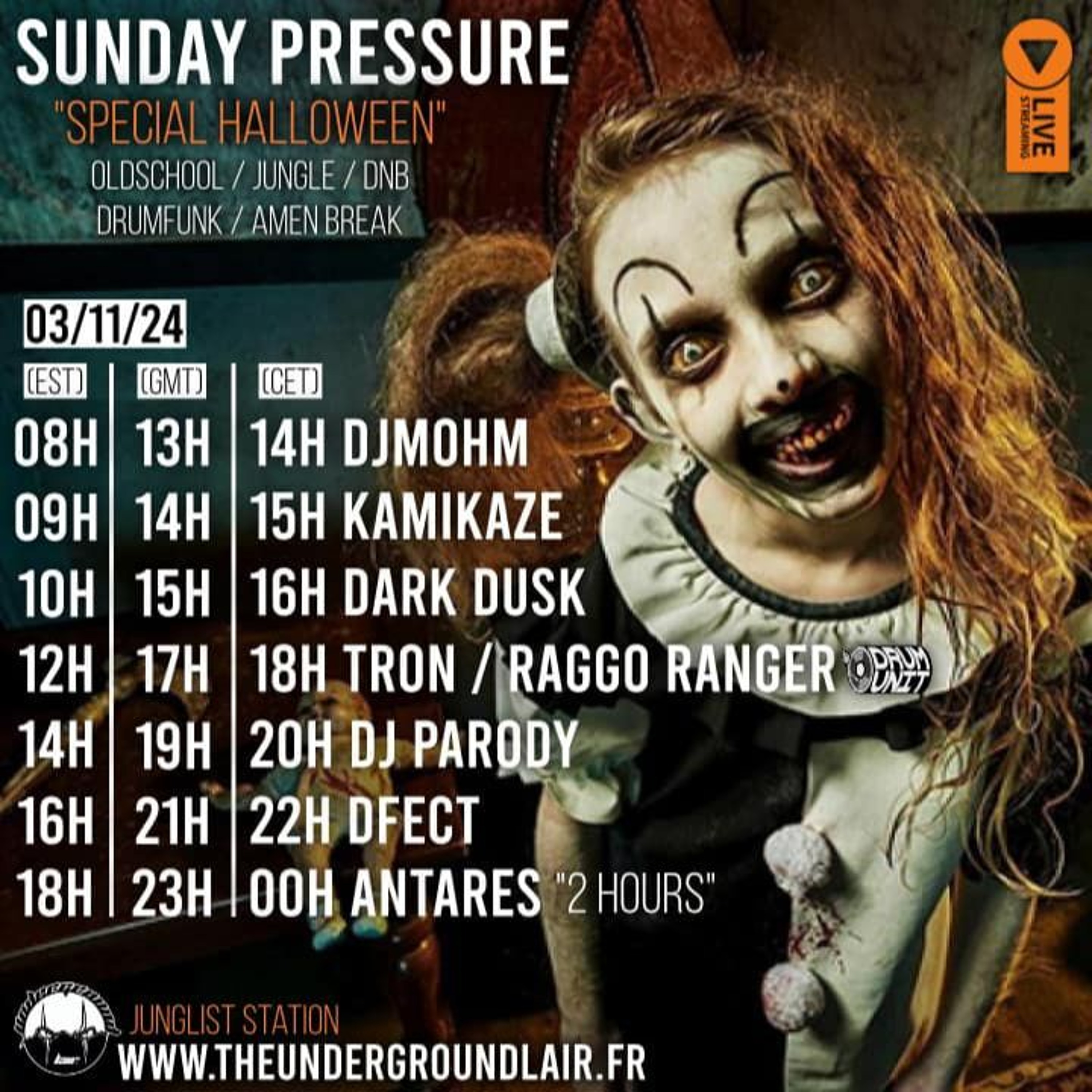 Antares LIVE On The Underground Lair - Sunday Pressure Halloween Edition -3.11.24 episode artwork