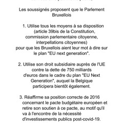 Région bruxelloise plan de relance EU après Covid19