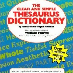 Read pdf The Clear and Simple Thesaurus Dictionary by  Harriet Wittels