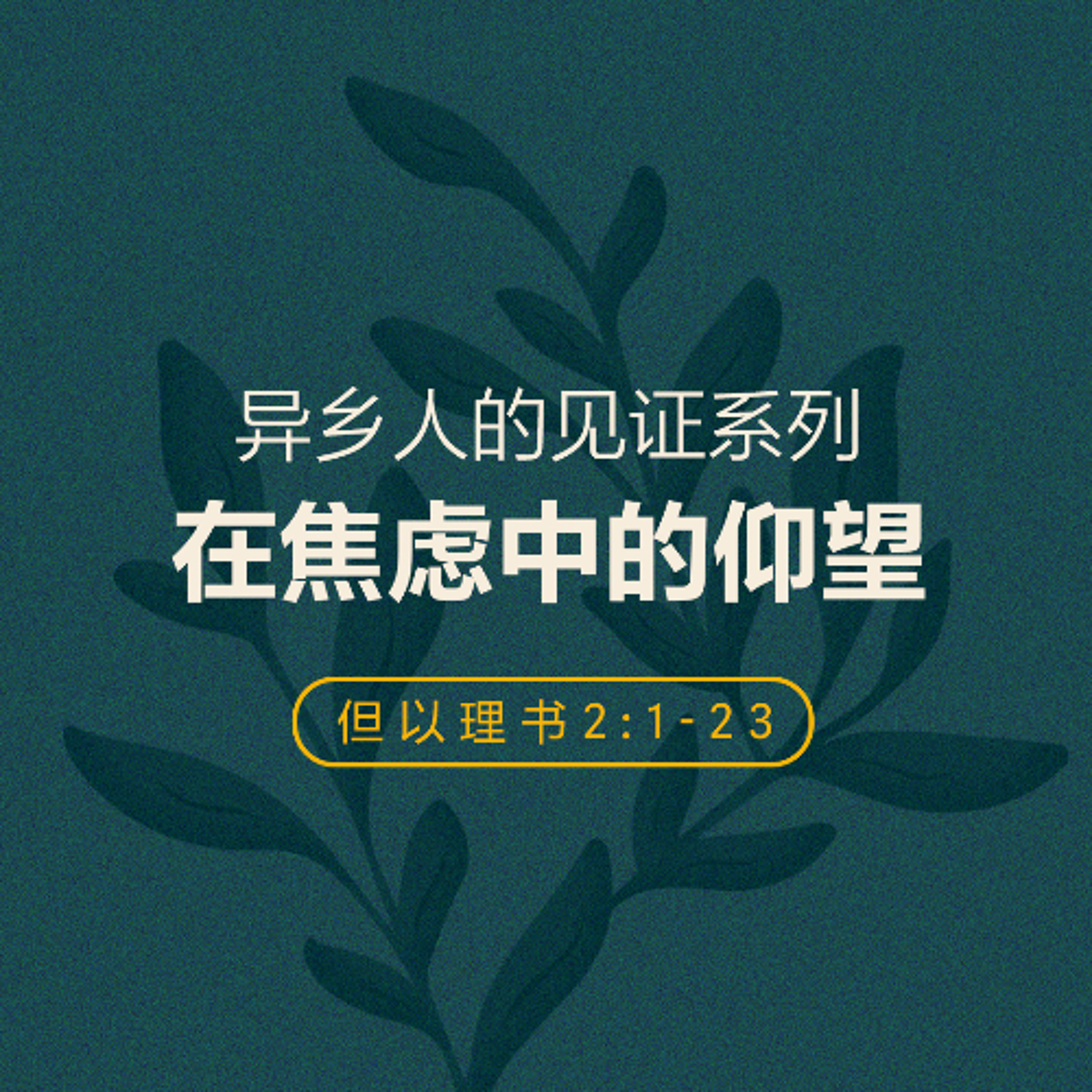 05/25/2025 【异乡人的见证】在焦虑中的仰望 –（但 2:1-23） —— John 李牧师