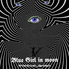 Blue Girl in moon