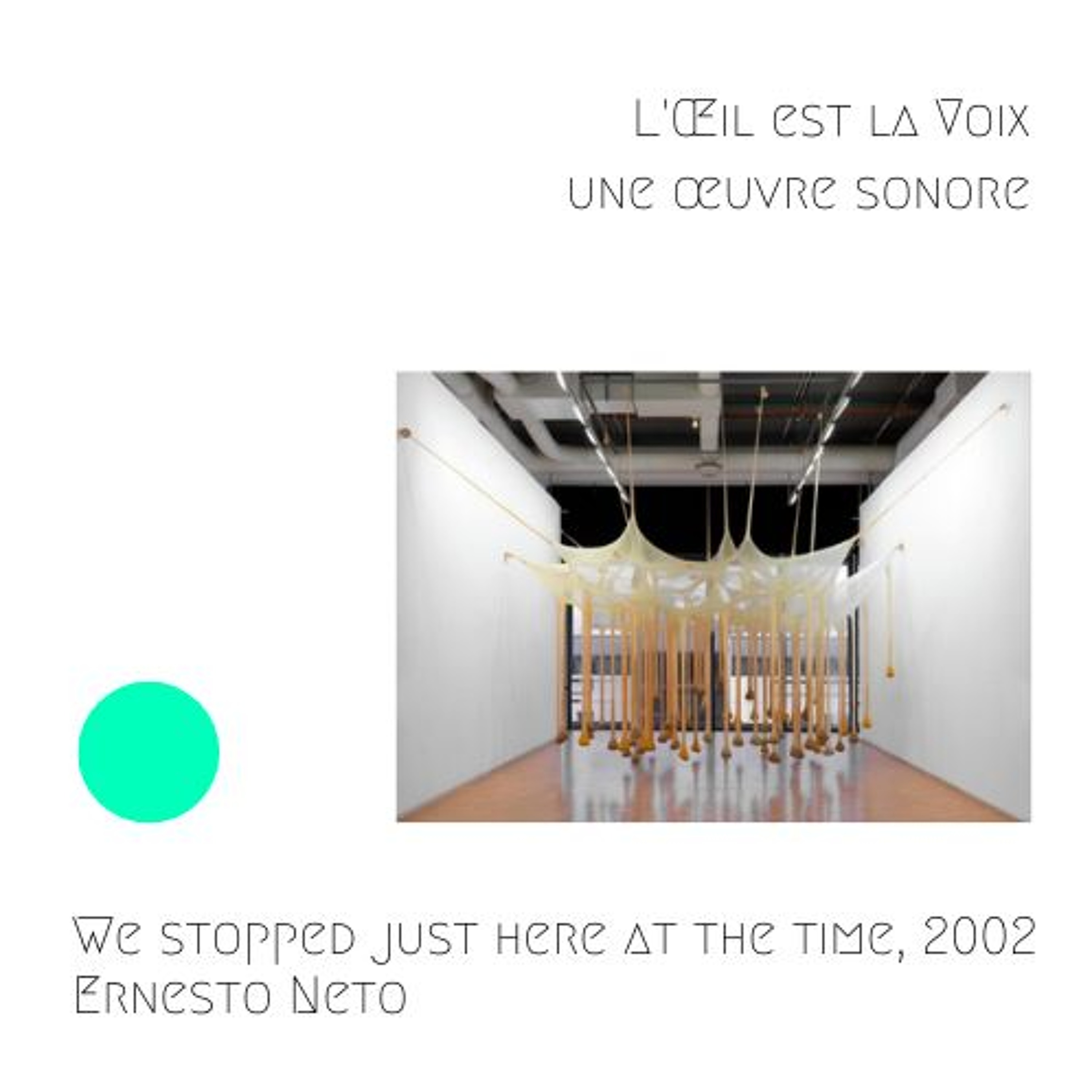 We stopped just here at the time, 2002, Ernesto Neto