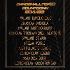 Dancehall Countdown Top 10 20/1/23 ft Teejay, Jeff Fullyauto, Chronic Law....