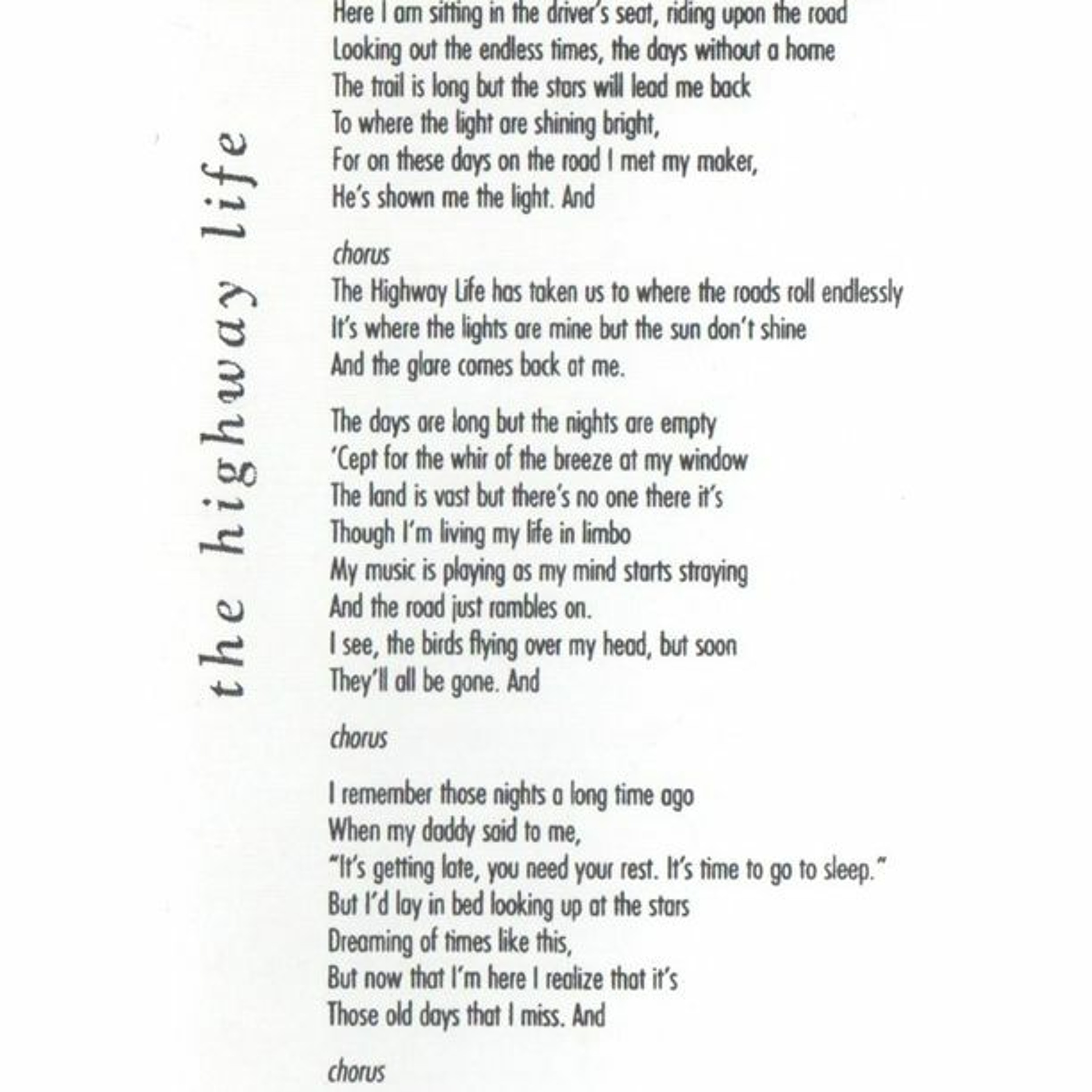 The Highway Life - a song written and recorded by Adam Roberts episode artwork