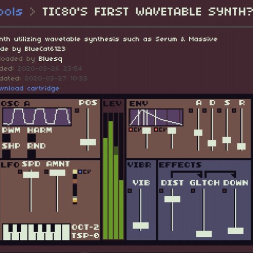 TIC-80'S FIRST WAVETABLE SYNTH? test (Weeklybeats #13)