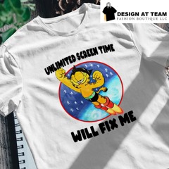 Garfield unlimited screen time will fix me t-shirt