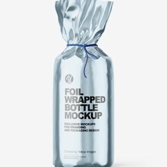 75+ Download Free Glossy Metallic Foil Bottle Wrapping With Rope Mockup - Front View Mockups PSD Tem