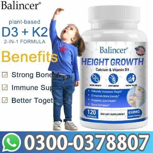 Height Growth Calcium and Vitamin D3 Capsules In Multan | 03000-378807 | Click Now