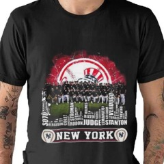 New York Yankees Baseball Squad 2024 Player Name City Skyline T Shirt