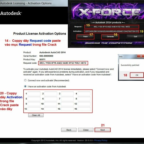 Cách Kích Hoạt Autocad 2014 Bằng Keygen Xforce