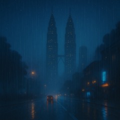 Midnight Rain at the Twin Towers