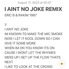 I AINT NO JOKE REMIX