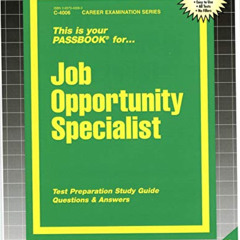 [Free] EPUB 📝 Job Opportunity Specialist (Career Examination Series) by  National Le