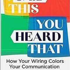I Said This, You Heard That - Second Edition: How Your Wiring Colors Your Communication BY: Kat