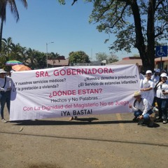 Protesta por pésimos servicios de salud, Indira obligada a atender a magisterio