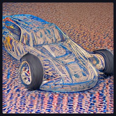 thickly painted corset - racecar on carpet
