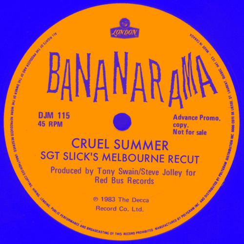 Stream Bananarama - Cruel Summer (Sgt Slick's Melbourne ReCut) by Sgt Slick  | Listen online for free on SoundCloud