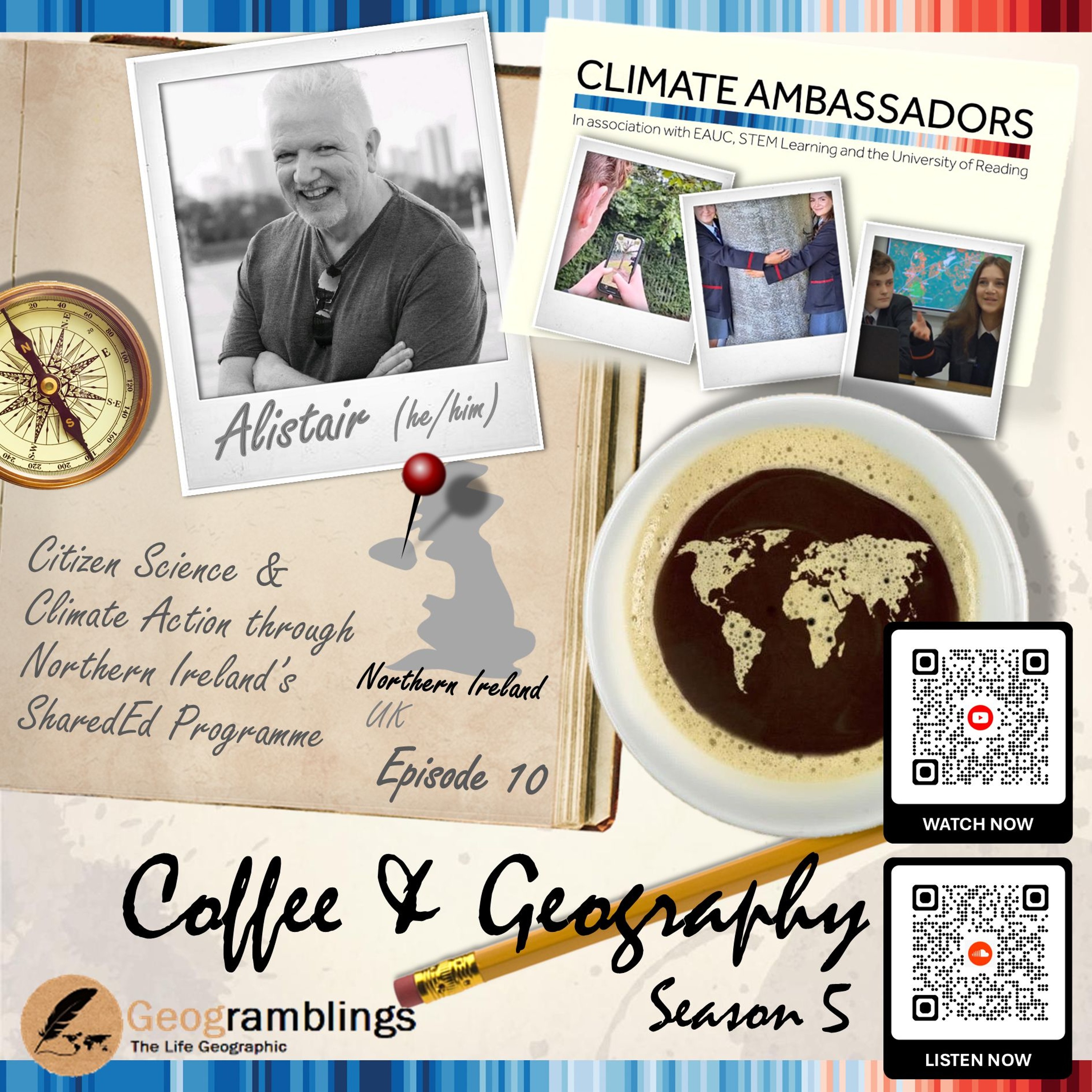 Coffee & Geography 5x10 SharedEd Sustainable Futures & Climate Citizen Science with Alistair Hamill