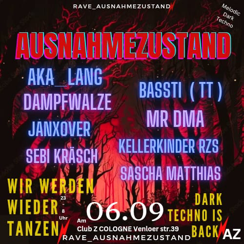 Darktechno is Back ! Ausnahmezustand @ Club Z Cologne