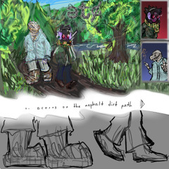 [W1-2] Acorns on the asphalt dirt path