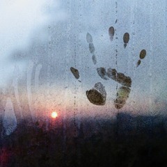 Hand prints on the glass