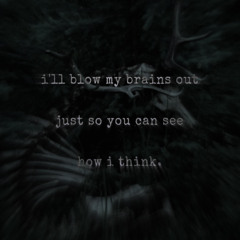 i'll blow my brains out just so you can see how i think