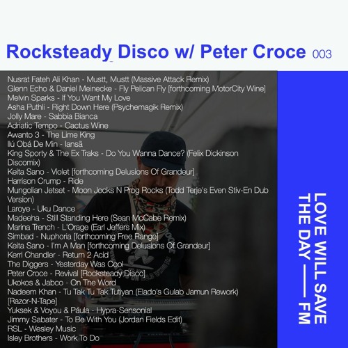 Peter Croce's Rocksteady Disco Radio Show on LWSTD 003 2023/10/13