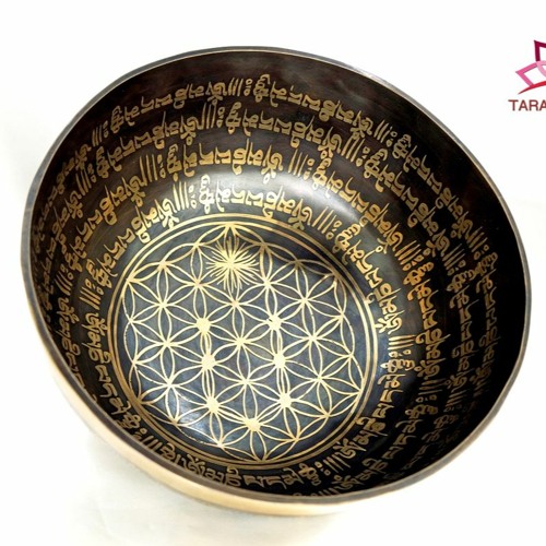 手打シンギングボウル 20cm Flower Of Life（超美音）396Hz,417Hz検出 SB231101 - 20C