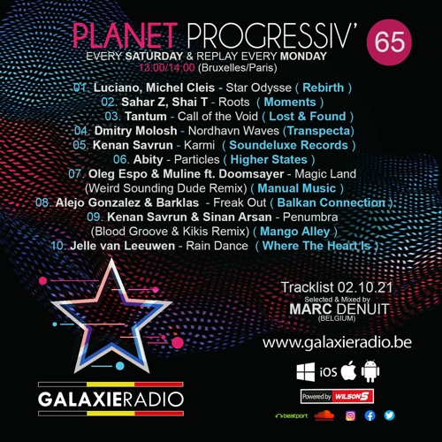 Marc Denuit - Planet Progressiv'  02.10.21 Galaxie Radio Belgium