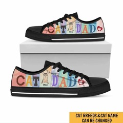 Personalized Couple Cat Dad And Mom Low Top Shoes