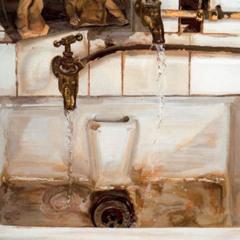 Two japanese wrestlers by a sink (Scott La Faro SH)