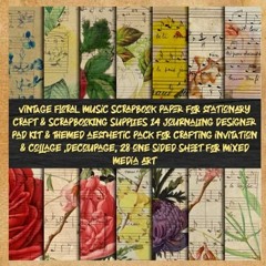 get [PDF] Download vintage floral music scrapbook paper for stationary craft &sc