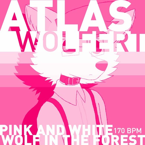 pink and white wolf in the forest