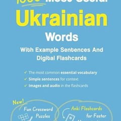 ✔read❤ 1000 Most Useful Ukrainian Words: With Example Sentences And Digital Flashcards