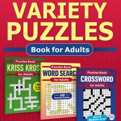 kindle 3-in-1 Variety Puzzles Book for Adults - Crossword, Word Search,
