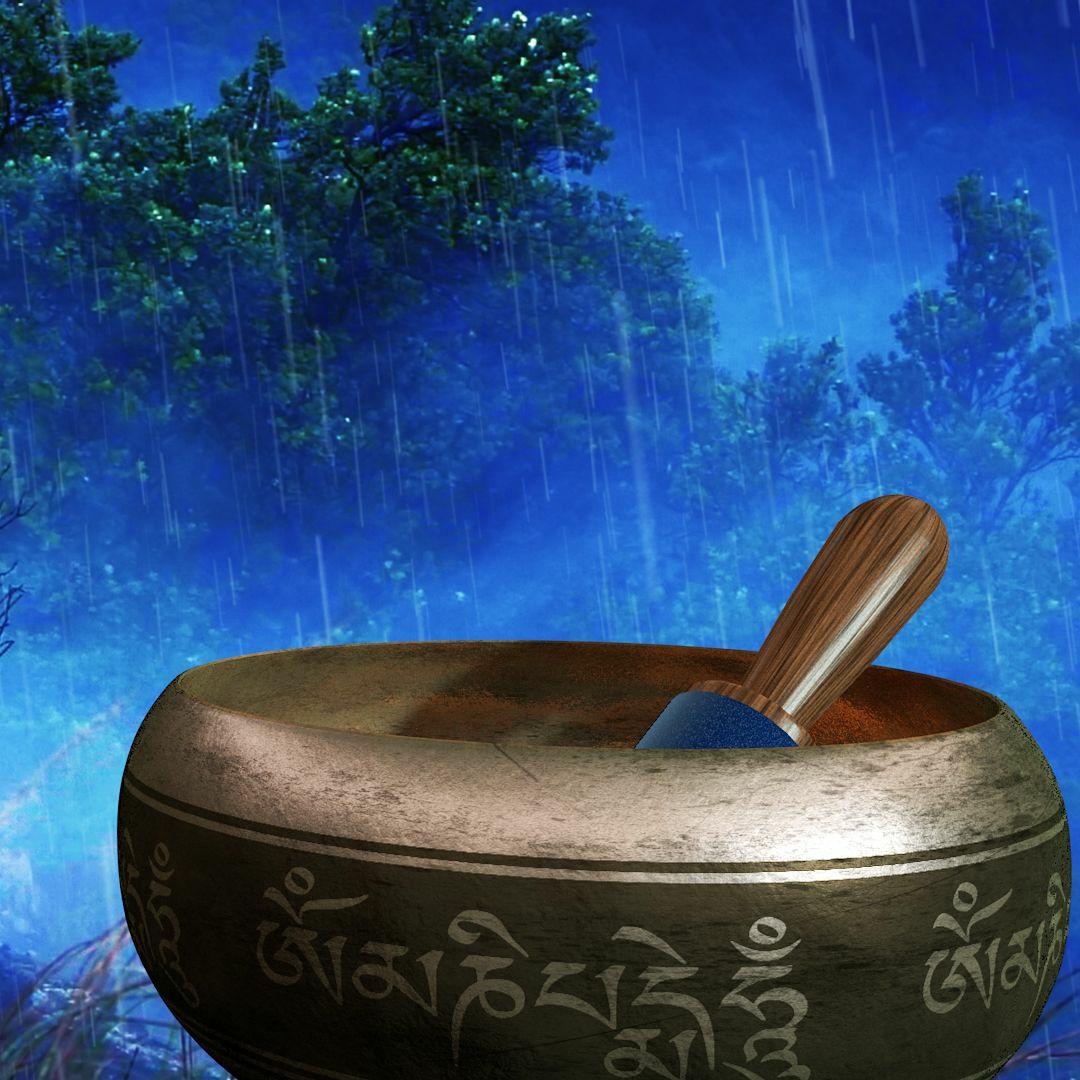 Stream Rain Music For Sleep | Tibetan Singing Bowls With Thunderstorm ...