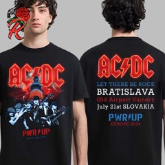 AC DC Power Up Europe Tour Bratislava Slovakia 2024 Two Sides Event T-Shirt