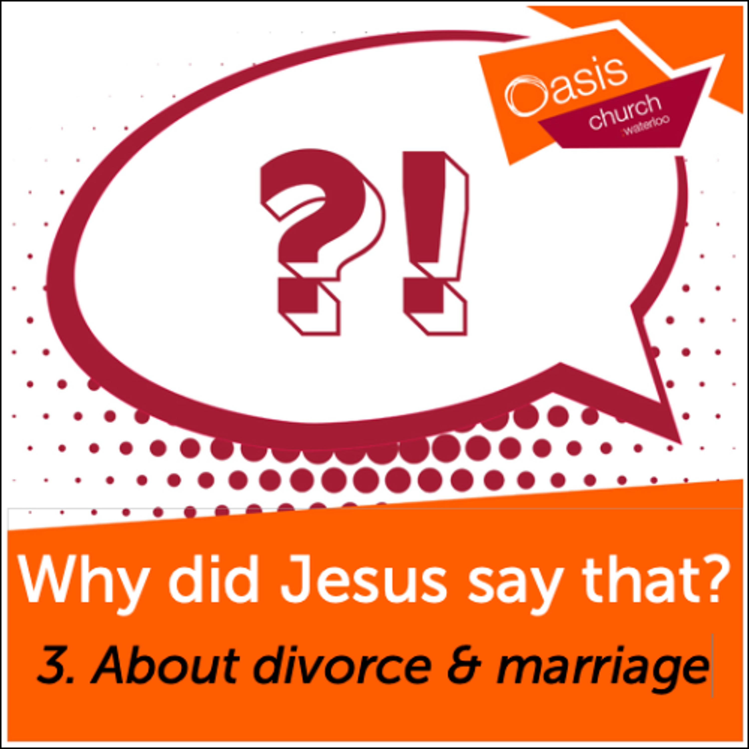 Why did Jesus say that? Part Three: About divorce & marriage