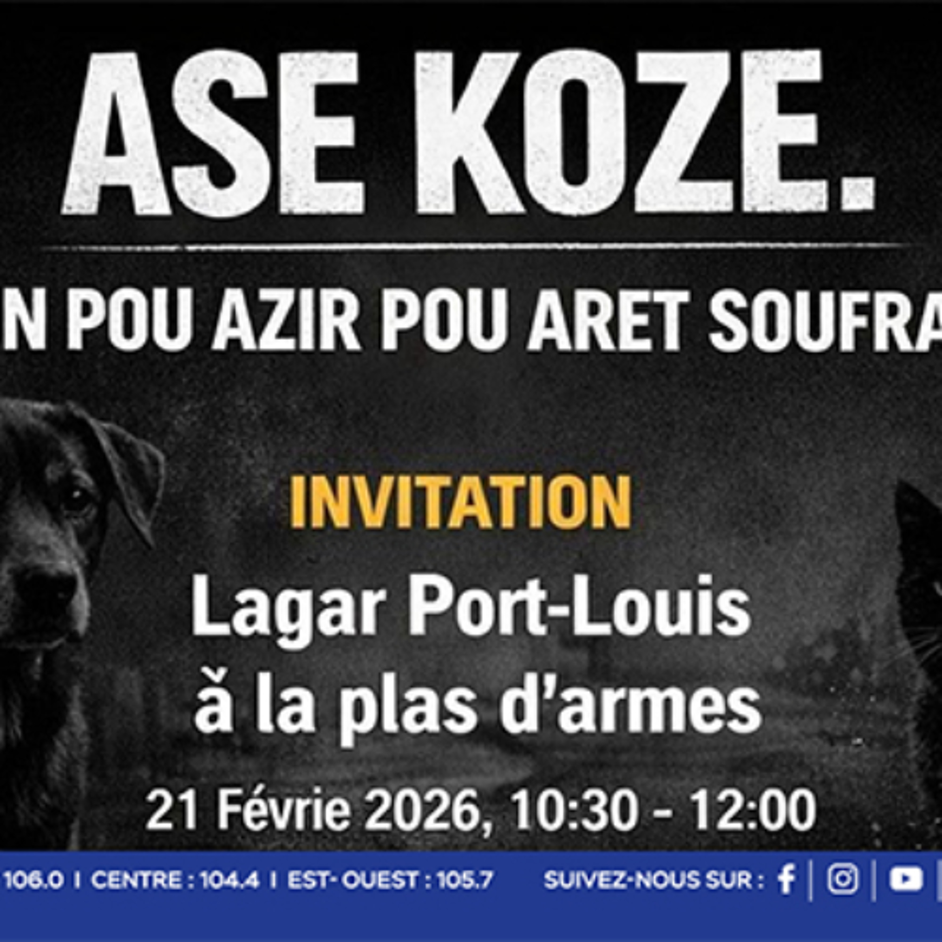 Marche silencieuse ce samedi à Port-Louis pour le bien-être animal : Un cri du cœur dans le silence de 10h30 à 12h30 episode artwork
